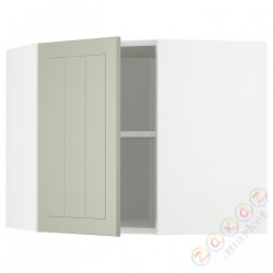 ⭐METOD⭐Навесной угловой шкаф с полками, белый/Stensund светло-зеленый, 68x60 cm⭐ИКЕА-49487146