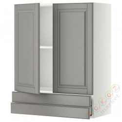 ⭐METOD / MAXIMERA⭐Sза c 2 Drz/2 ящики, белый/Bodbyn Серый, 80x100 cm⭐ИКЕА-99468758