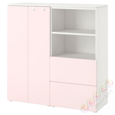 ⭐SMASTAD / PLATSA⭐Книжный шкаф, белый/бледно-розовый, 120x42x123 cm⭐ИКЕА-59428887