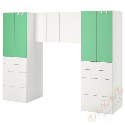 ⭐SMASTAD⭐Книжный шкаф, белый/зеленый, 240x57x181 cm⭐ИКЕА-29431914