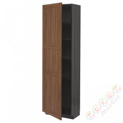 ⭐METOD⭐Высокий шкаф/полки, черныйEnköping/коричневый орех, 60x37x200 cm⭐ИКЕА-59476388