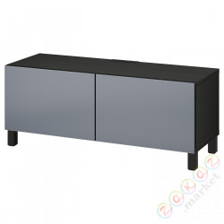 ⭐BESTA⭐Тумба под ТВ с дверь, Черно-коричневый/Риксвикен/Stubbarp efekt szczotkowанеj ciemnej cyny, 120x42x48 cm⭐ИКЕА-39419898