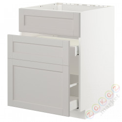 ⭐METOD / MAXIMERA⭐Форма L + 3F/2шу, белый/Lerhyttan светло-серый, 60x60 cm⭐ИКЕА-49274343