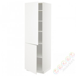 ⭐METOD⭐Высокий шкаф с полками/2Drz, белый/Веддинге белый, 60x60x200 cm⭐ИКЕА-39456169