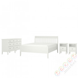 ⭐IDANAS⭐Zestaw mebli do sypialni 4 шт., белый, 140x200 cm⭐ИКЕА-99499590