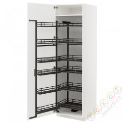 ⭐METOD⭐Высокий шкаф с wysuwaną spiżarką, белый/Ringhult светло-серый, 60x60x200 cm⭐ИКЕА-19472014