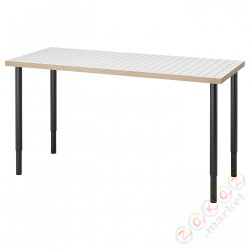 ⭐LAGKAPTEN / OLOV⭐стол письменный, белый антрацит/черный, 140x60 cm⭐ИКЕА-79508487