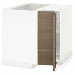 ⭐METOD⭐Тумба угловая с каруселью, белый/Орех Voxtorp88x88 cm⭐ИКЕА-79369306