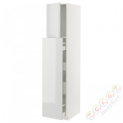 ⭐METOD / MAXIMERA⭐Sза wys сwys 1Drz/4шу, белый/Ringhult светло-серый, 40x60x200 cm⭐ИКЕА-89462969