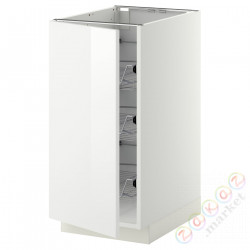 ⭐METOD⭐Гардероб с проволочной корзиной, белый/Рингхульт белый, 40x60 cm⭐ИКЕА-49462363