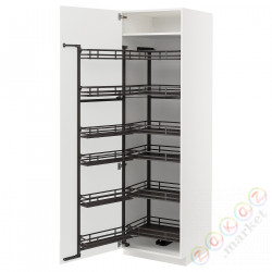 ⭐METOD⭐Высокий шкаф с wysuwaną spiżarką, белый/Ringhult светло-серый, 60x60x200 cm⭐ИКЕА-39472013