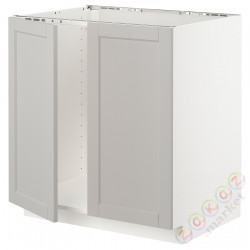 ⭐METOD⭐Шшш раковина/2 Drz, белый/Lerhyttan светло-серый, 80x60 cm⭐ИКЕА-79460051