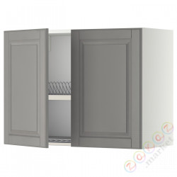 ⭐METOD⭐Навесной шкаф с крылом для сушки/2 дверь, белый/Bodbyn Серый, 80x60 cm⭐ИКЕА-19456938