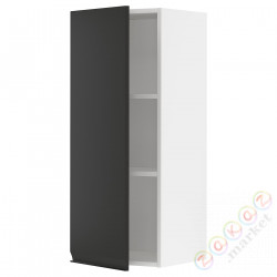 ⭐METOD⭐Навесной шкаф с полками, белый/Upplöv матантрацит, 40x100 cm⭐ИКЕА-99493277