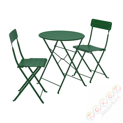 ⭐SUNDSO⭐Таблица +2 стулья, снаружи, зеленый/зеленый⭐ИКЕА-39434931