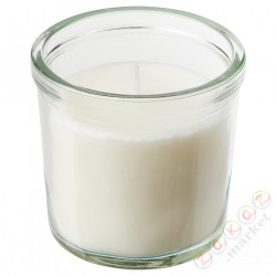 ⭐JAMLIK⭐Свеча ароматическая w стаканe, wanilia/светло-бежевый, 20 godzina⭐ИКЕА-20502109