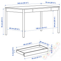 ⭐TONSTAD⭐стол письменный, дубовый вейп, 140x75 cm⭐ИКЕА-30538198