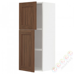 ⭐METOD⭐Навесной шкаф с полками/2 дверь, белый Enköping/коричневый орех, 40x100 cm⭐ИКЕА-29475111