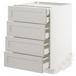 ⭐METOD / MAXIMERA⭐Бывший 4 пт/2n/3śr шу, белый/Lerhyttan светло-серый, 60x60 cm⭐ИКЕА-49274319