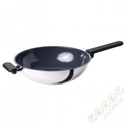 ⭐MIDDAGSMAT⭐Wok, надłoka заpцепьająca przywieraniu/нержавеющая сталь, 28 cm⭐ИКЕА-50463696