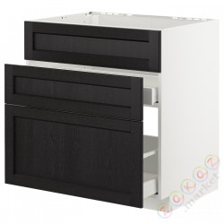 ⭐METOD / MAXIMERA⭐Форма L + 3F/2шу, белый/Lerhyttan черный морилка, 80x60 cm⭐ИКЕА-79257224