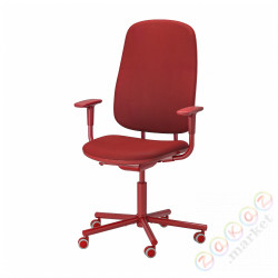 ⭐SMORKULL⭐Офисный стул с подлокотниками, Gräsnäs красный⭐ИКЕА-60503437
