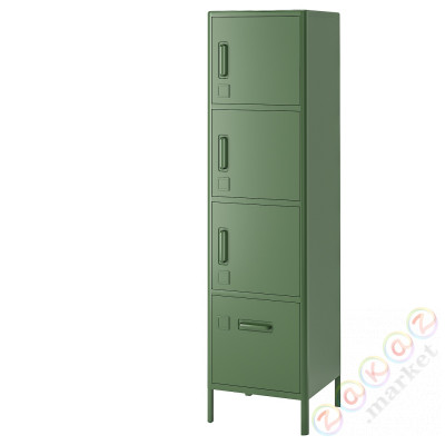 ⭐IDASEN⭐Высокий шкаф с ящикиą i дверь, темно-зеленый, 45x172 cm⭐ИКЕА-10496401