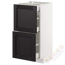 ⭐METOD / MAXIMERA⭐Sсstj 2fr/3шу, белый/Lerhyttan черный морилка, 40x37 cm⭐ИКЕА-69256833