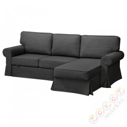 ⭐EVERTSBERG⭐Диван 2-человекowa разложитьadана, с шезлонгом с ящиком/темно-серый⭐ИКЕА-00476333