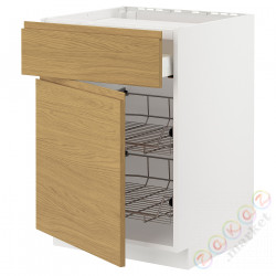 ⭐METOD / MAXIMERA⭐Sза st n/шу/2dr ko, белый/Voxtorpподражание. дуб, 60x60 cm⭐ИКЕА-99538308