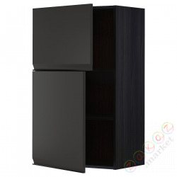 ⭐METOD⭐Навесной шкаф с полками/2 дверь, черный/Upplöv матантрацит, 60x100 cm⭐ИКЕА-99495281