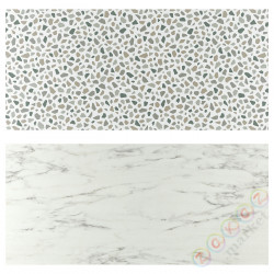 ⭐LYSEKIL⭐настенная панель, 2str имитация белого мрамора/эффект терраццо, 119.6x55 cm⭐ИКЕА-10558007