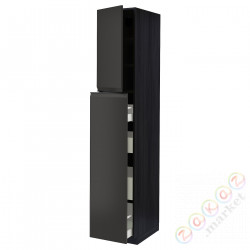 ⭐METOD / MAXIMERA⭐Sза wys сwys 4шу/1Drz/2половина, черный/Upplöv матантрацит, 40x60x220 cm⭐ИКЕА-89495620