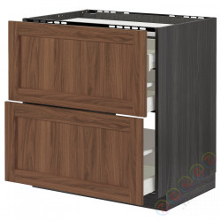 ⭐METOD / MAXIMERA⭐Ша ул/2fr/3шу, черныйEnköping/коричневый орех, 80x60 cm⭐ИКЕА-99476353