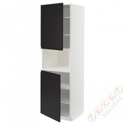 ⭐METOD⭐Ш x В ст микрофон 2Drz/половина, белый/Upplöv матантрацит, 60x60x200 cm⭐ИКЕА-09494064