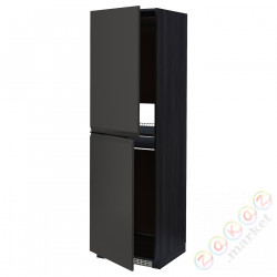 ⭐METOD⭐Шкаф, высокий лед/проживающий, черный/Upplöv матантрацит, 60x60x200 cm⭐ИКЕА-99495484