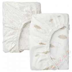 ⭐ALSKVARD⭐Простыня на резинке на резинке do kołyski, chmury/точки/сливочный, 41x75 cm⭐ИКЕА-30526402