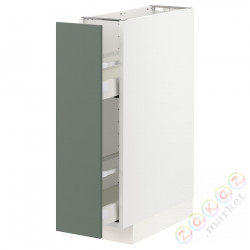 ⭐METOD / MAXIMERA⭐Кабинет ул./wysuwане wyposażenт.е.доб, белый/Bodarp серо-зеленый, 20x60 cm⭐ИКЕА-09306812