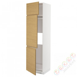 ⭐METOD⭐Ледяной шкаф высокий/замораживание/3Drz, белый/Voxtorpподражание. дуб, 60x60x220 cm⭐ИКЕА-69537876