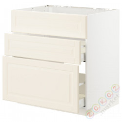 ⭐METOD / MAXIMERA⭐Постоянный шкаф/капюшон zint. с ящиками, белый/Bodbyn сливочный, 80x60 cm⭐ИКЕА-49335638