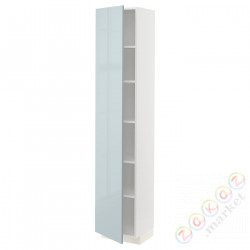 ⭐METOD⭐Высокий шкаф/полки, белый/Kallarp jasnoсерый-синий, 40x37x200 cm⭐ИКЕА-59478900
