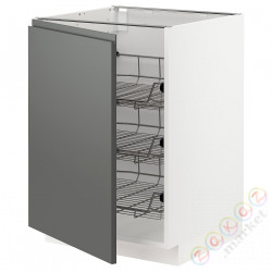 ⭐METOD⭐Гардероб с проволочной корзиной, белый/Voxtorpтемно-серый, 60x60 cm⭐ИКЕА-89460461