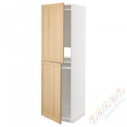 ⭐METOD⭐Шкаф, высокий лед/проживающий, белый/Forsbacka дуб, 60x60x200 cm⭐ИКЕА-29509427