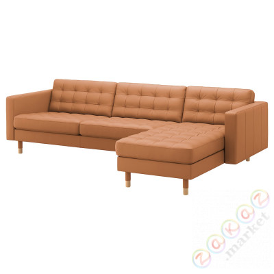 ⭐LANDSKRONA⭐4-местный диван, с шезлонгом/Бабушка/Бомстад золотисто-коричневый/дерево⭐ИКЕА-49270359
