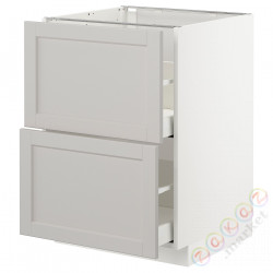 ⭐METOD / MAXIMERA⭐Sсstj 2fr/2в шу, белый/Lerhyttan светло-серый, 60x60 cm⭐ИКЕА-79274327