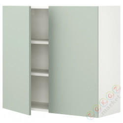 ⭐ENHET⭐настенный шкаф 2 полки/дверь, белый/бледно-серо-зеленый, 80x32x75 cm⭐ИКЕА-99496799