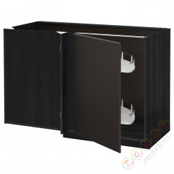 ⭐METOD⭐Напольный шкаф угловой H. полка, черный/Кунгсбака антрацит, 128x68 cm⭐ИКЕА-09466565