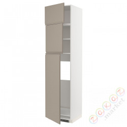 ⭐METOD⭐В ряду из 3 Drz, белый/Upplöv матciemnoбежевый, 60x60x240 cm⭐ИКЕА-19492366