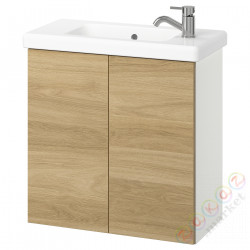 ⭐ENHET / TVALLEN⭐Sзаf umyw сдверь/umyw/bateria, белый/подражание. дуб, 64x33x65 cm⭐ИКЕА-59557742