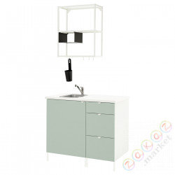 ⭐ENHET⭐Кухня, белый/бледно-серо-зеленый, 103x63.5x222 cm⭐ИКЕА-19499184